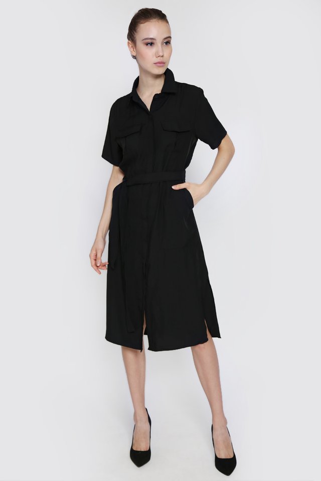 Tiana Midi Dress (Black)
