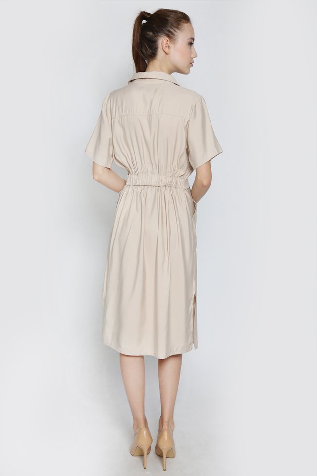 Tiana Midi Dress (Beige)