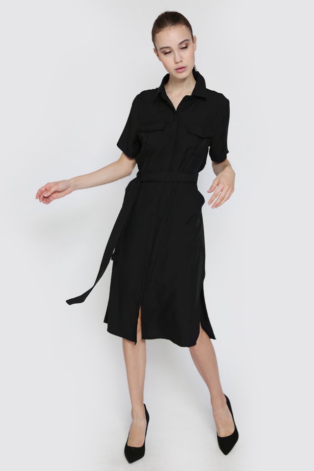 Tiana Midi Dress (Black)