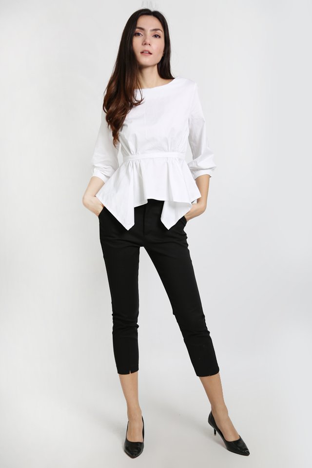 Ariana Asymmetrical Blouse (White)