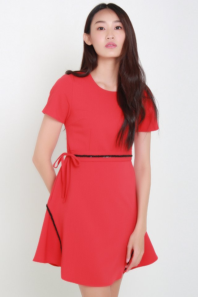 Jemsa Dress (Orange Red)