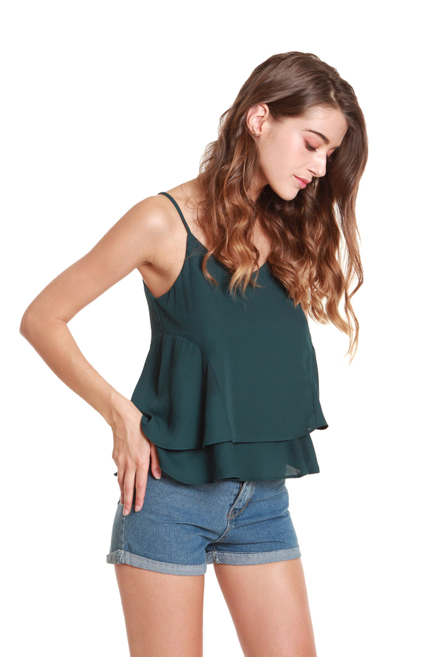 Adriel Double-Layer Camisole in Forest