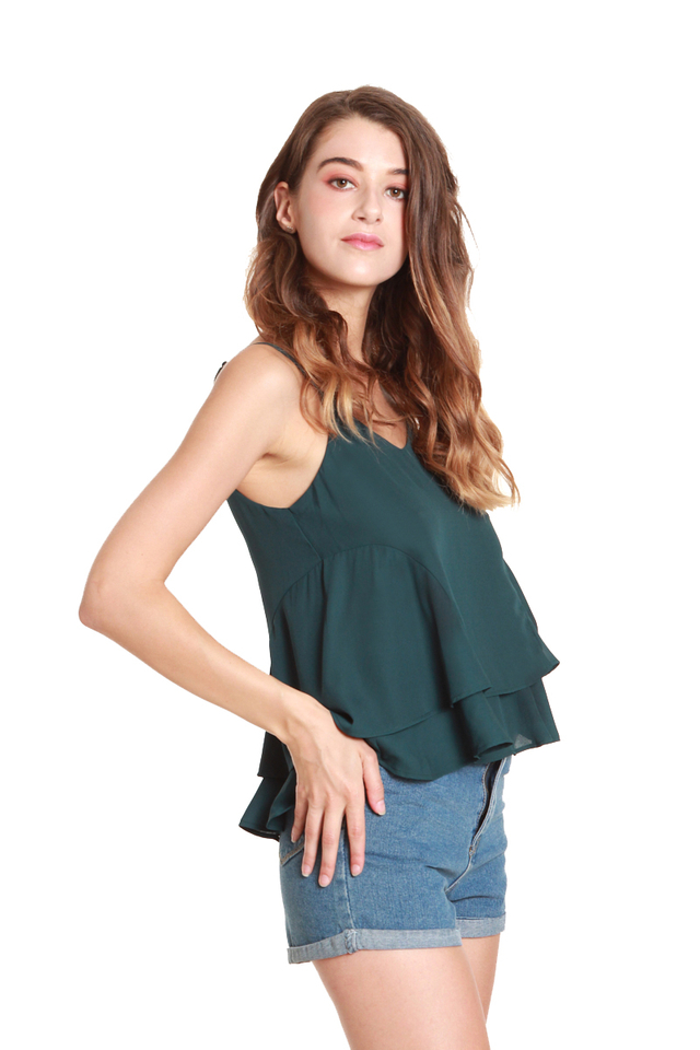 Adriel Double-Layer Camisole in Forest