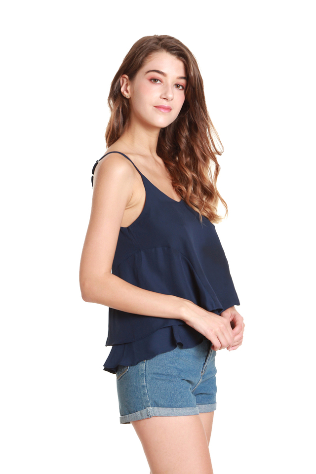 Adriel Double-Layer Camisole in Navy