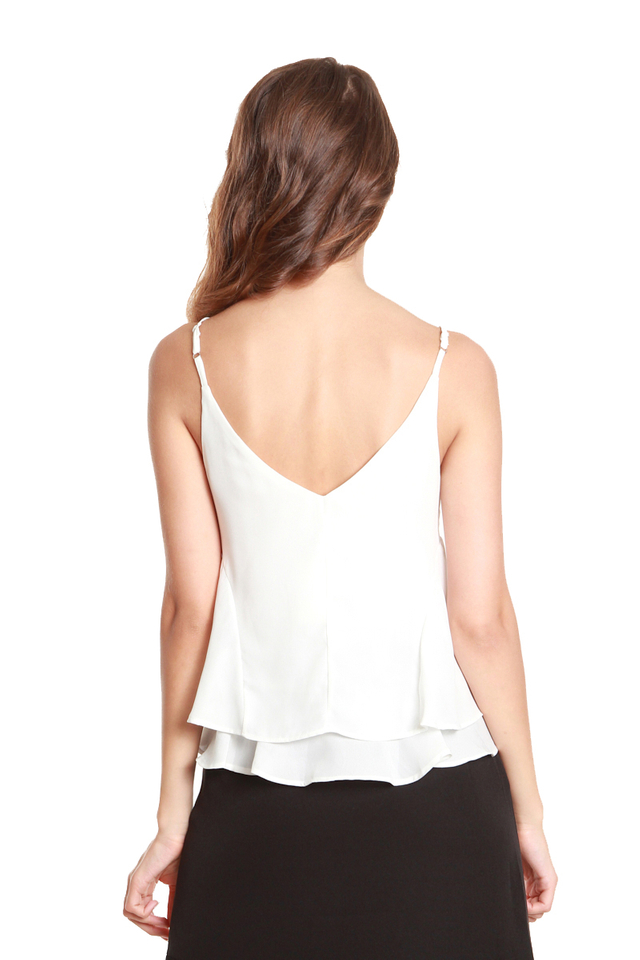 Adriel Double-Layer Camisole in White