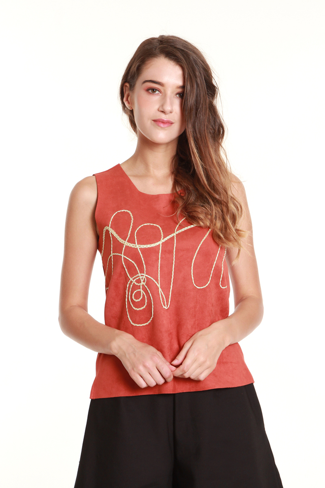 Goldie Embroidered Shell Top