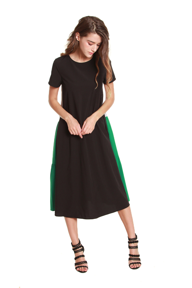 Adelyn Tiered Colorblock Dress