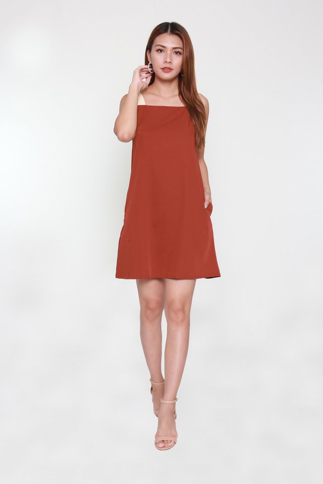 Bertina Colorblock Mini Dress in Crimson