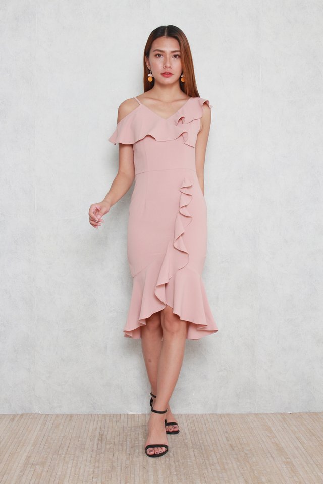 Therese Ruffled Dress in Pink