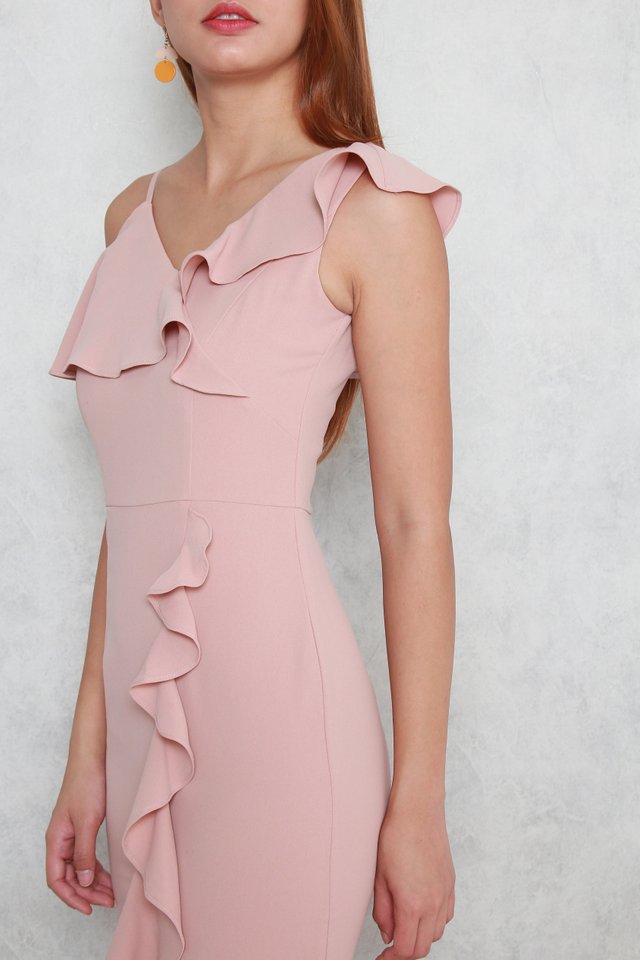 Therese Ruffled Dress in Pink