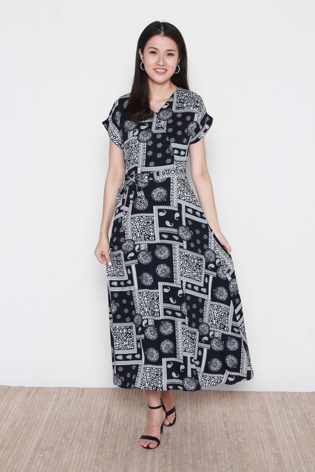 Brielle Motif Printed Midi Dress