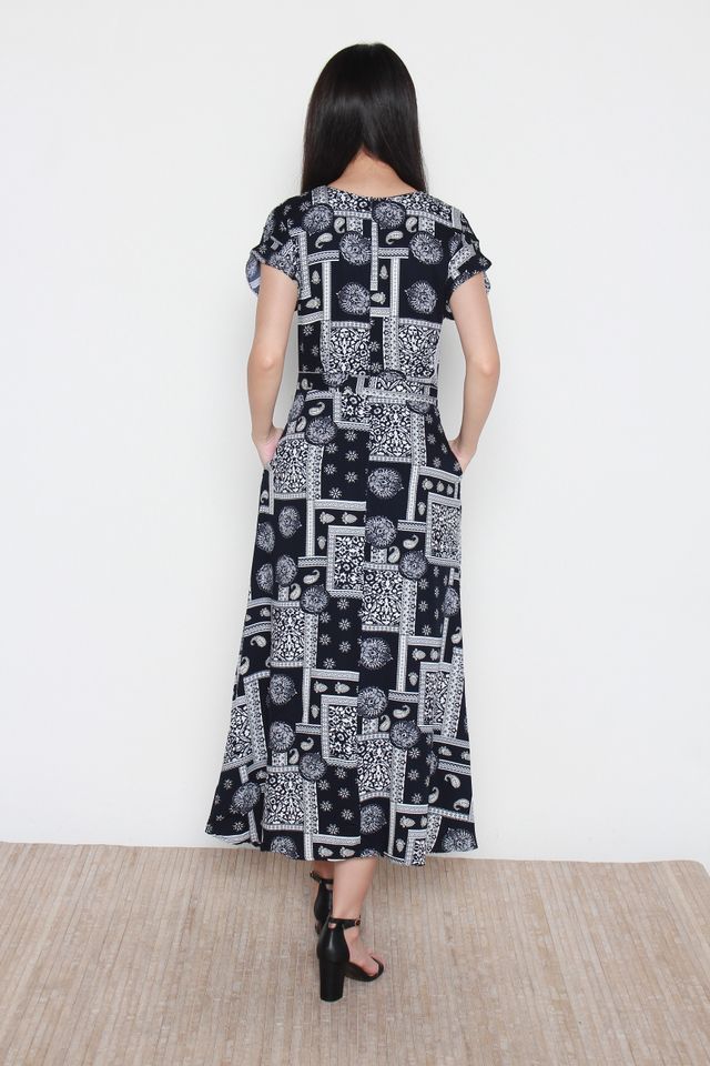 Brielle Motif Printed Midi Dress