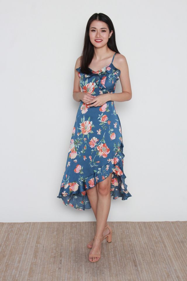 Miria Floral Maxi Dress in Blue