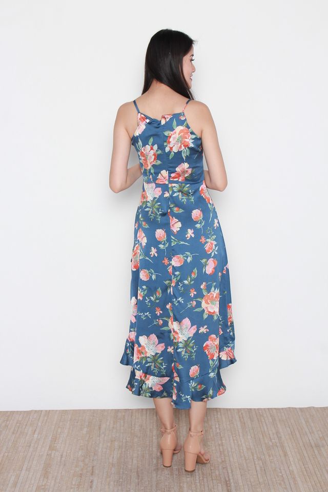 Miria Floral Maxi Dress in Blue