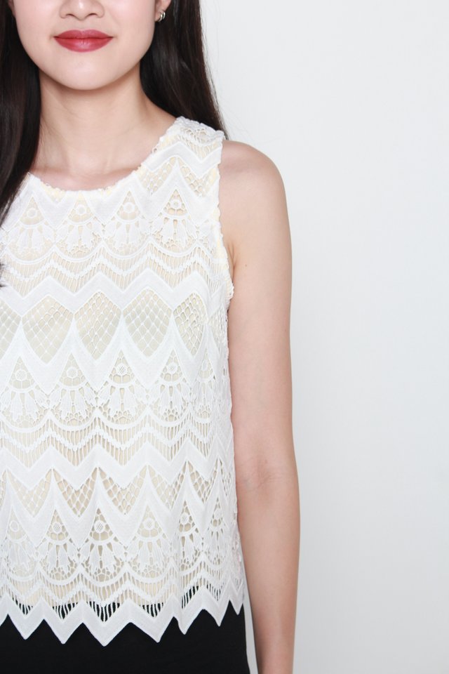 Aylin Crochet Sleeveless Top in White